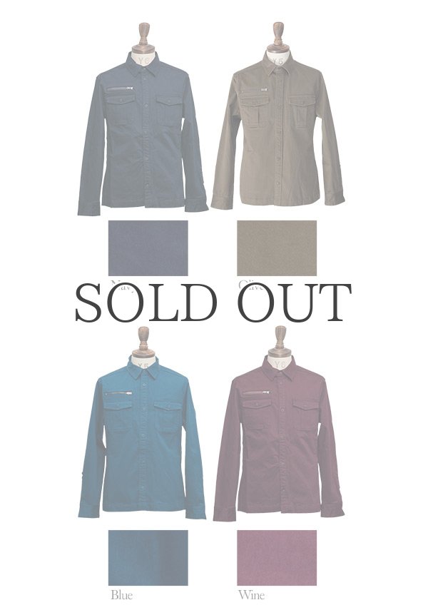 画像6: 硫化染めストレッチツイルヴィンテージARMYシャツジャケット / Audience (6)