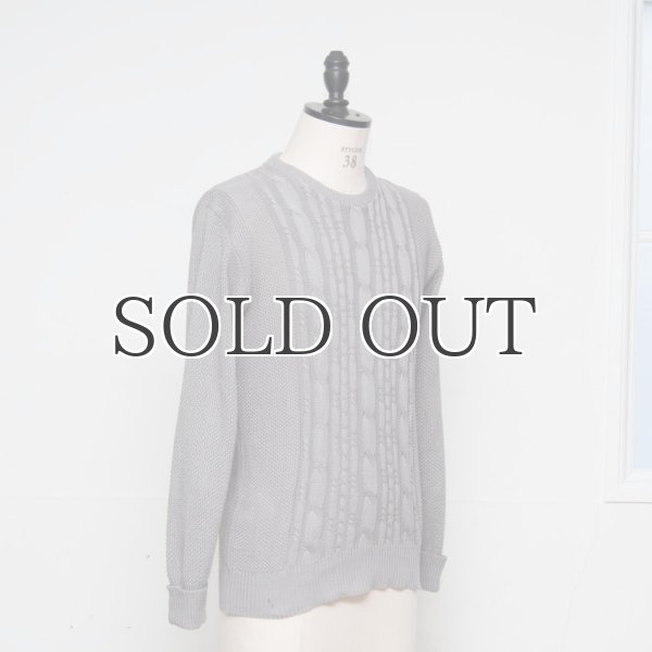 画像5: ケーブル×鹿の子クルーネックコットンニット【MADE IN JAPAN】『日本製』/ Upscape Audience (5)