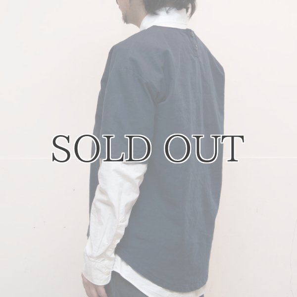 画像14: ソフトリネンコットンキャンバスドロップショルダーノーカラーシャツ5分袖【MADE IN JAPAN】 『日本製』/ Upscape Audience (14)