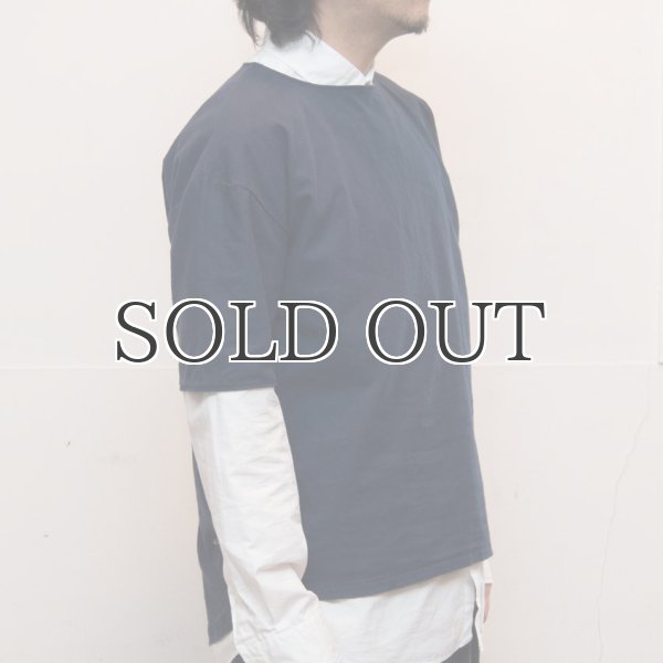 画像13: ソフトリネンコットンキャンバスドロップショルダーノーカラーシャツ5分袖【MADE IN JAPAN】 『日本製』/ Upscape Audience (13)