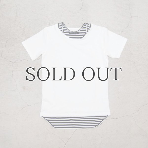 画像7: コーマ天竺×シルケットボーダーレイヤード半袖カットソー / Upscape Audience (7)