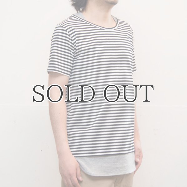 画像3: コーマ天竺×シルケットボーダーレイヤード半袖カットソー / Upscape Audience (3)