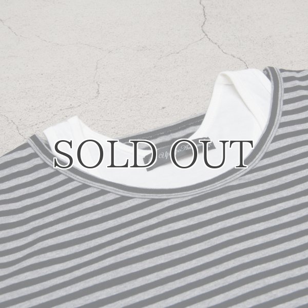 画像15: コーマ天竺×シルケットボーダーレイヤード半袖カットソー / Upscape Audience (15)