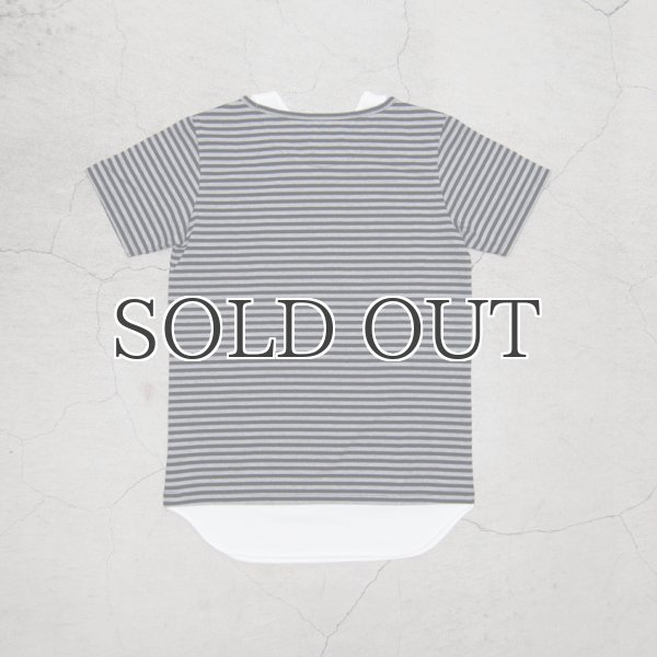 画像13: コーマ天竺×シルケットボーダーレイヤード半袖カットソー / Upscape Audience (13)