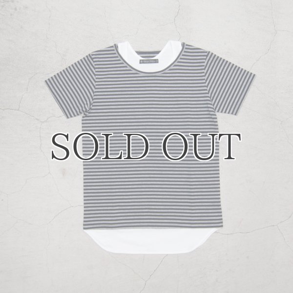 画像12: コーマ天竺×シルケットボーダーレイヤード半袖カットソー / Upscape Audience (12)