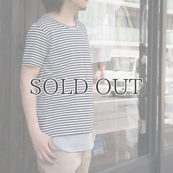 画像5: コーマ天竺×シルケットボーダーレイヤード半袖カットソー / Upscape Audience (5)