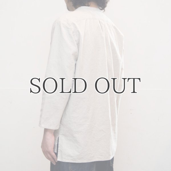 画像7: コットンリネンキャンバスマオカラークォータースリーブジャケット【MADE IN JAPAN】『日本製』【送料無料】 / Upscape Audience (7)