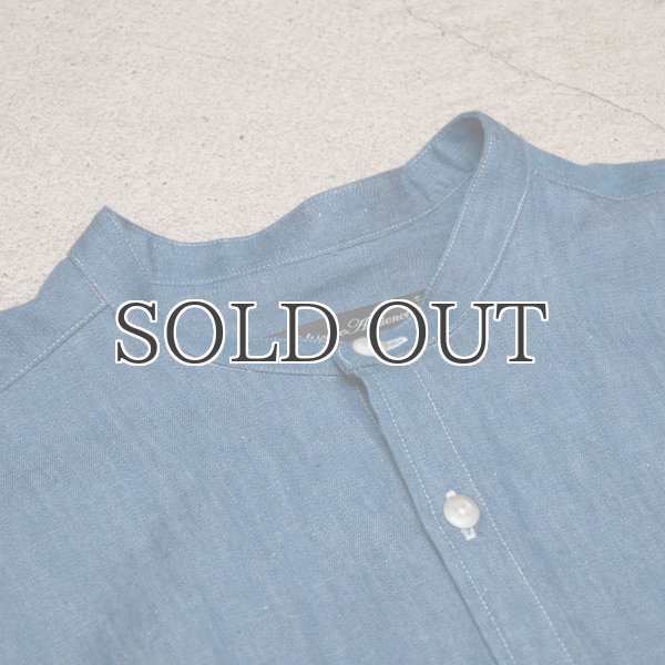 画像20: 麻混デニムオーバーサイズバンドカラーL/Sシャツ【MADE IN JAPAN】『日本製』 / Upscape Audience (20)