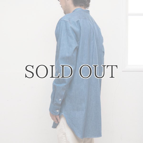 画像16: 麻混デニムオーバーサイズバンドカラーL/Sシャツ【MADE IN JAPAN】『日本製』 / Upscape Audience (16)