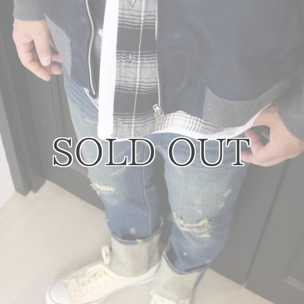 画像5: タイトフィットストレートヴィンテージクラッシュストレッチデニムパンツ  / Audience (5)