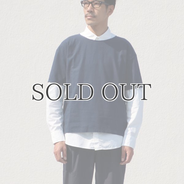 画像8: ソフトリネンコットンキャンバスドロップショルダーノーカラーシャツ5分袖【MADE IN JAPAN】 『日本製』/ Upscape Audience (8)