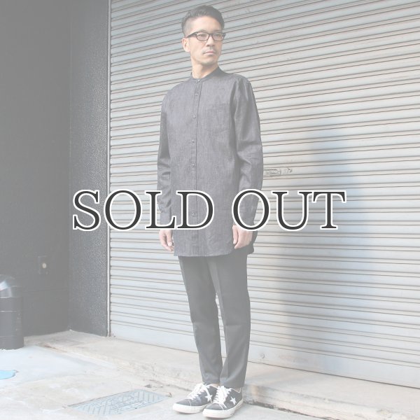 画像12: 麻混デニムオーバーサイズバンドカラーL/Sシャツ【MADE IN JAPAN】『日本製』 / Upscape Audience (12)