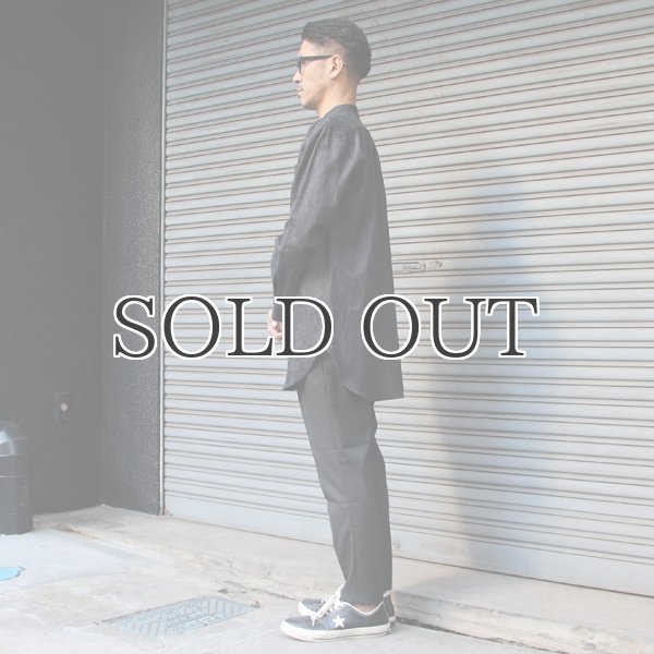 画像13: 麻混デニムオーバーサイズバンドカラーL/Sシャツ【MADE IN JAPAN】『日本製』 / Upscape Audience (13)