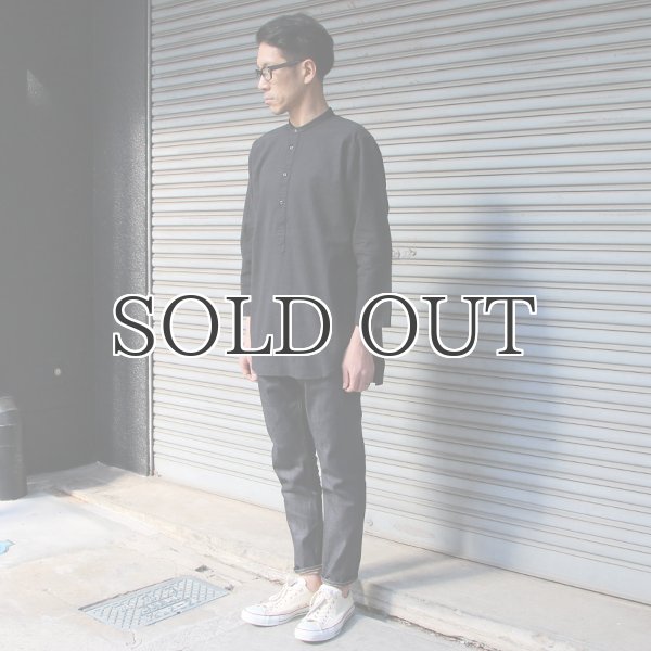 画像12: ソフトリネンキャンバスプルオーバーシャツバンドカラーオーバーサイズ9Sシャツ【MADE IN JAPAN】『日本製』/ Upscape Audience (12)