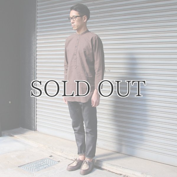 画像11: ソフトリネンキャンバスプルオーバーシャツバンドカラーオーバーサイズ9Sシャツ【MADE IN JAPAN】『日本製』/ Upscape Audience (11)
