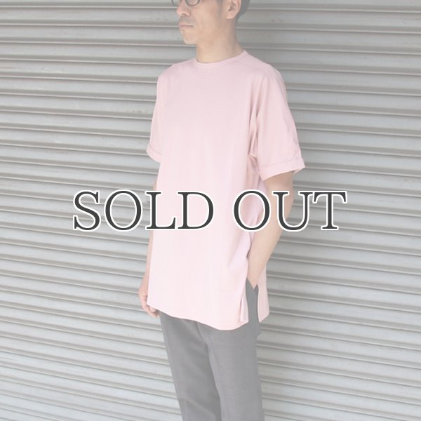 画像6: コーマ天竺クルーネックロールアップサイドスリットロングオーバーサイズ5分袖TEE【MADE IN JAPAN】『日本製』/ Upscape Audience  (6)