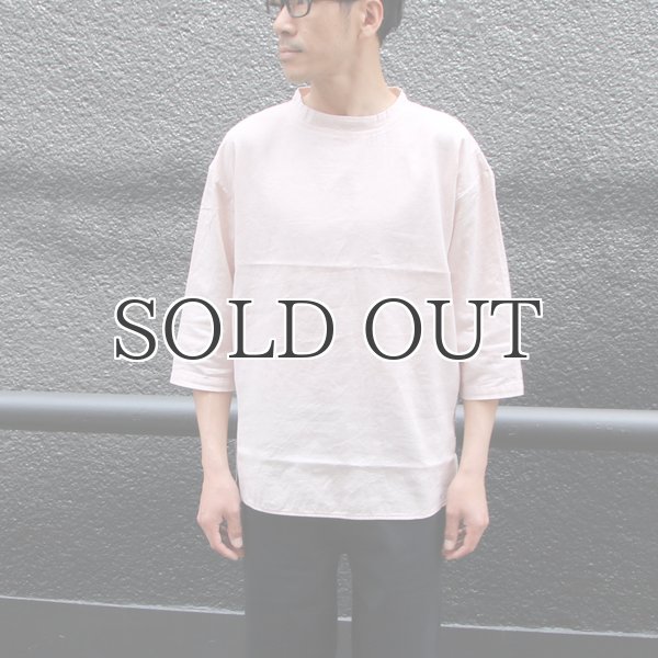 画像8: 綿麻ツイル ボトルネック サドルヘムラウンド7/SビックシャツTEE【MADE IN JAPAN】『日本製』/ Upscape Audience (8)