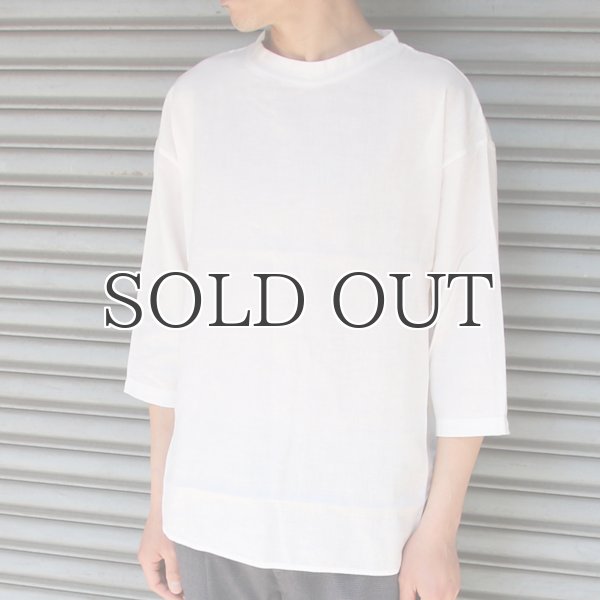 画像18: 綿麻ツイル ボトルネック サドルヘムラウンド7/SビックシャツTEE【MADE IN JAPAN】『日本製』/ Upscape Audience (18)