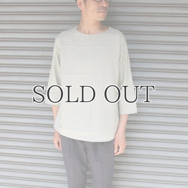 画像3: 綿麻ツイル ヘムラウンド サドルショルダー7/SオーバーサイズシャツTEE【MADE IN JAPAN】『日本製』/ Upscape Audience (3)