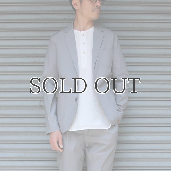 画像7: 綿麻ツイル ノーカラープルオーバーコンチョボタン 7分袖 オーバーサイズシャツ【MADE IN JAPAN】『日本製』/ Upscape Audience (7)