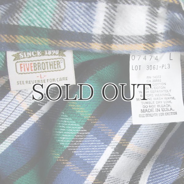 画像12: FIVE BROTHER (ファイブブラザー) フランネルチェックシャツ 【MADE IN U.S.A】『米国製』/ デッドストック (12)