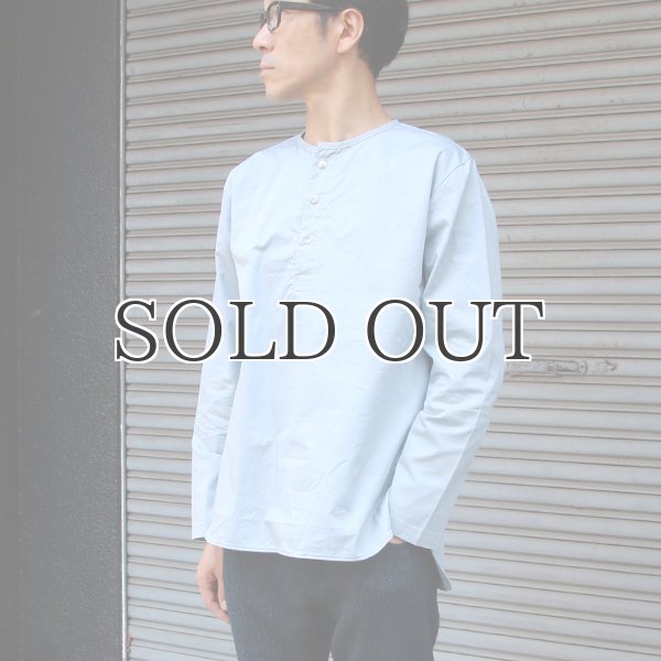 画像11: コットンギャバジンノーカラーP/O コンチョ釦L/SシャツTEE【MADE IN JAPAN】『日本製』/ Upscape Audience (11)