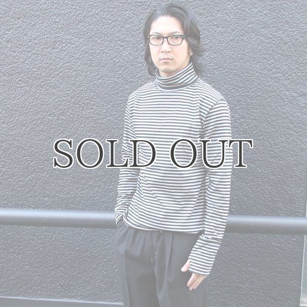 画像9: 高密度シルケットボーダープロテクトボッシュタートルネック長袖カットソー【MADE IN JAPAN】『日本製』/ Upscape Audience (9)