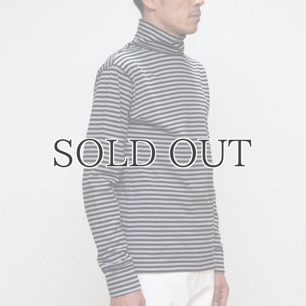 画像11: 高密度シルケットボーダープロテクトボッシュタートルネック長袖カットソー【MADE IN JAPAN】『日本製』/ Upscape Audience (11)