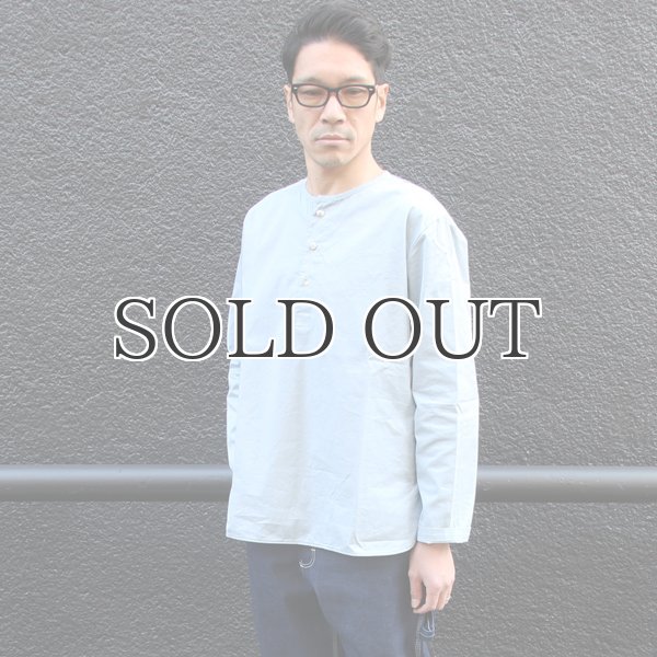 画像10: コットンギャバジンノーカラーP/O コンチョ釦L/SシャツTEE【MADE IN JAPAN】『日本製』/ Upscape Audience (10)