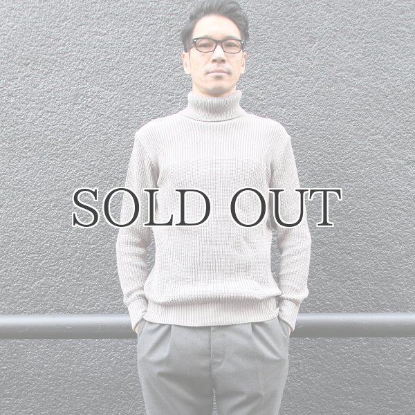 画像3: リブ×アゼ編みタートルネックコットンニット【MADE IN JAPAN】『日本製』/ Upscape Audience (3)