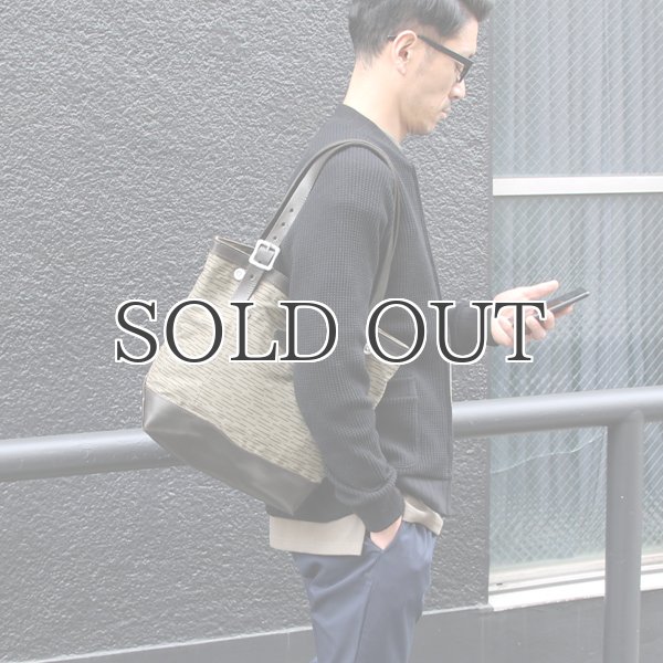 画像7: デッドストックレインカモテント生地×Leather Travel Mini Tote Bag 【送料無料】 / Upscape Audience VASCO (7)