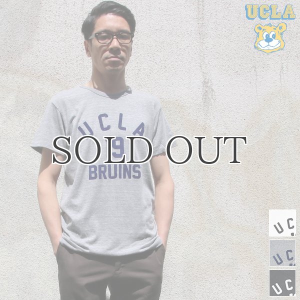 画像1: UCLA"UCLA 19 BRUINS"三素材混カレッジプリント半袖クルーネックTシャツ / Audience (1)