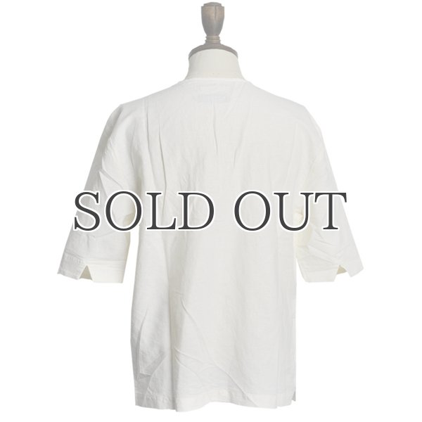 画像5: コンチョボタンノンカラールーズシルエットプルオーバースキッパー5分袖シャツ / Revo × Audience (5)