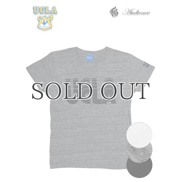 画像6:  UCLA"UCLA"ロゴ三素材混カレッジプリント半袖VネックTシャツ / Audience (6)
