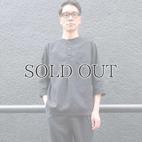 画像4: ソフトリネンコットンキャンバス C/N ヘンリー7/Sシャツ【MADE IN JAPAN】『日本製』/ Upscape Audience (4)