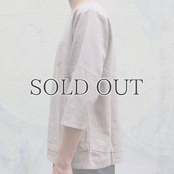 画像10: ソフトリネンコットンキャンバス 胸ポケ付 Wヘム 7/Sシャツ【MADE IN JAPAN】『日本製』/ Upscape Audience (10)