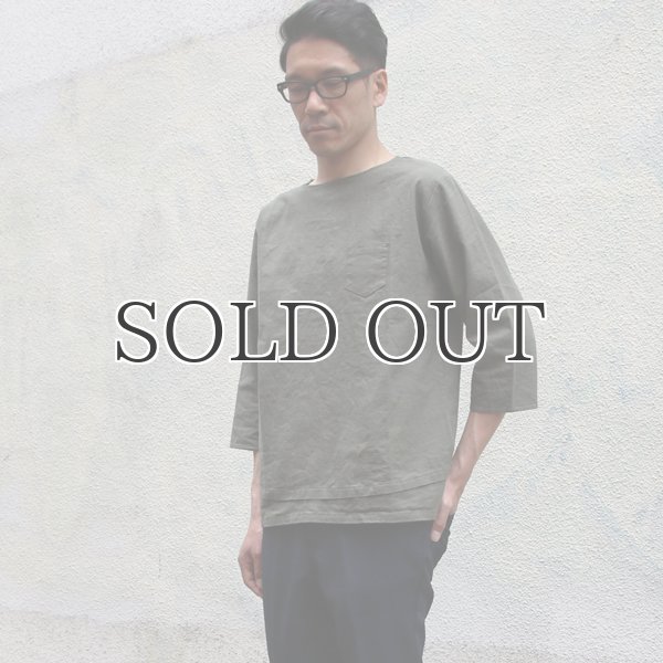 画像7: ソフトリネンコットンキャンバス 胸ポケ付 Wヘム 7/Sシャツ【MADE IN JAPAN】『日本製』/ Upscape Audience (7)