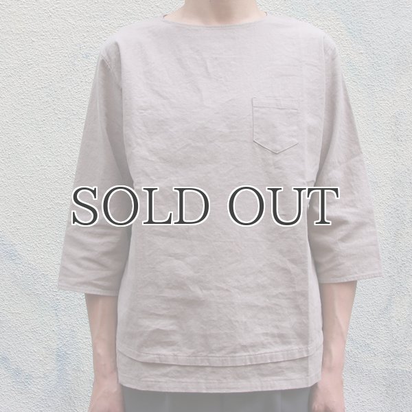 画像8: ソフトリネンコットンキャンバス 胸ポケ付 Wヘム 7/Sシャツ【MADE IN JAPAN】『日本製』/ Upscape Audience (8)