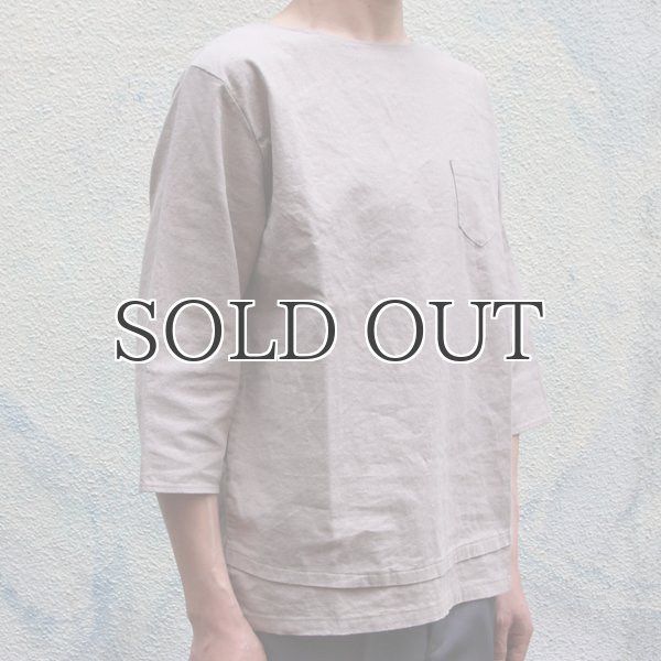 画像12: ソフトリネンコットンキャンバス 胸ポケ付 Wヘム 7/Sシャツ【MADE IN JAPAN】『日本製』/ Upscape Audience (12)