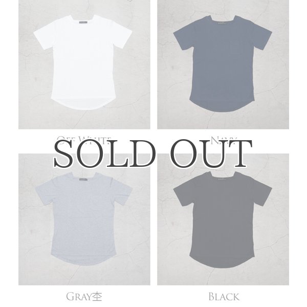 画像3: コーマ天竺レイヤードボートネックポケット半袖カットソー【MADE IN JAPAN】『日本製』/ Upscape Audience (3)