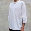 画像12: コットンクロス C/Nヘンリー コンチョ釦 7分袖シャツ【MADE IN JAPAN】『日本製』 / Upscape Audience (12)