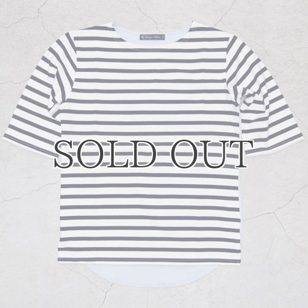 画像5: BSQ度詰天竺×タイプライターボートネック ハーフスリーブカットソー【MADE IN JAPAN】『日本製』/ Upscape Audience (5)