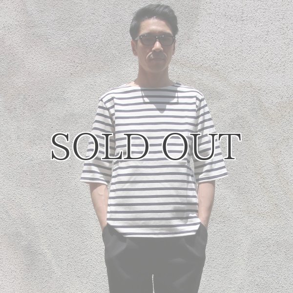 画像3: BSQ度詰天竺×タイプライターボートネック ハーフスリーブカットソー【MADE IN JAPAN】『日本製』/ Upscape Audience (3)