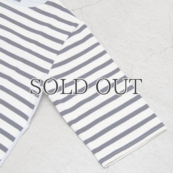 画像8: BSQ度詰天竺×タイプライターボートネック ハーフスリーブカットソー【MADE IN JAPAN】『日本製』/ Upscape Audience (8)