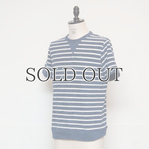 画像5: イズミールコットンパイルボーダーガゼットクルーネック半袖スウェット【MADE IN JAPAN】『日本製』/ Upscape Audience (5)
