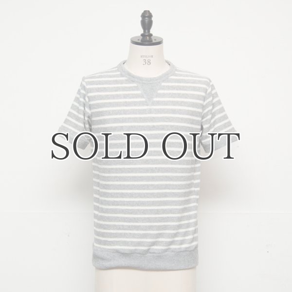 画像8: イズミールコットンパイルボーダーガゼットクルーネック半袖スウェット【MADE IN JAPAN】『日本製』/ Upscape Audience (8)