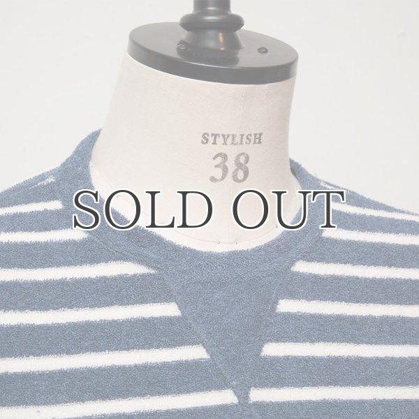 画像7: イズミールコットンパイルボーダーガゼットクルーネック半袖スウェット【MADE IN JAPAN】『日本製』/ Upscape Audience (7)