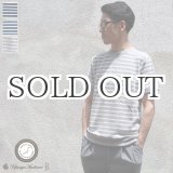 画像: イズミールコットンパイルボーダーガゼットクルーネック半袖スウェット【MADE IN JAPAN】『日本製』/ Upscape Audience