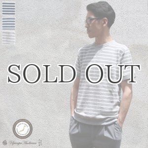 画像: イズミールコットンパイルボーダーガゼットクルーネック半袖スウェット【MADE IN JAPAN】『日本製』/ Upscape Audience