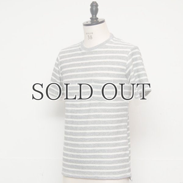 画像6: イズミールコットンパイルボーダークルーネックポケ付半袖スウェット【MADE IN JAPAN】『日本製』/ Upscape Audience (6)